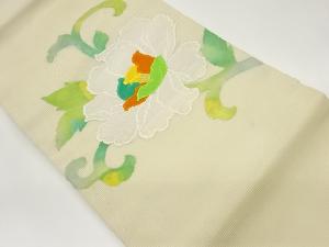 絽牡丹唐草模様織出し名古屋帯